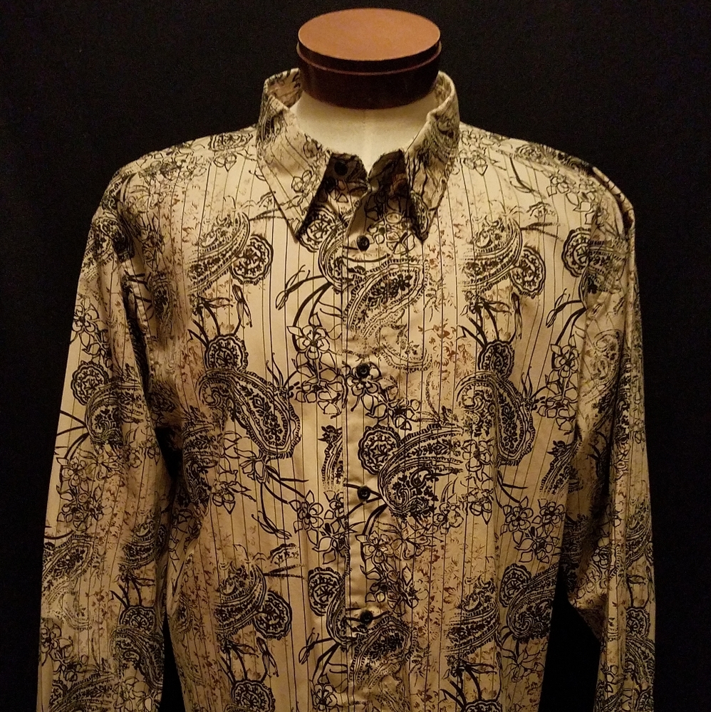 Chaps Ralph Lauren Denim Mens Floral Casual Shirt